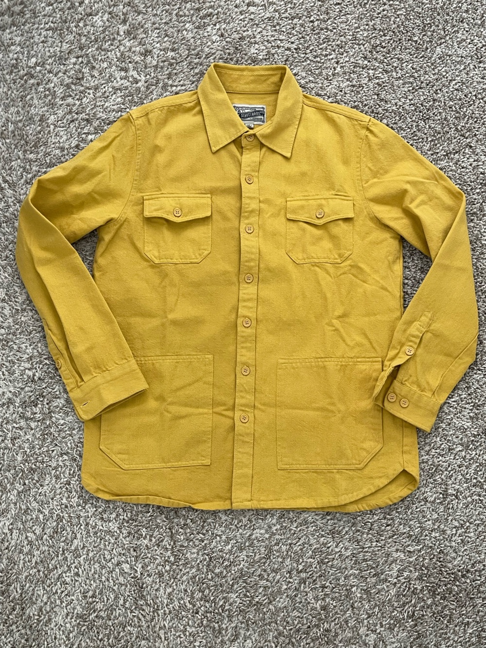 Schott Bros Mustard Yellow Workwear Shirt Jacket Men's Large - 100% Cotton Twill